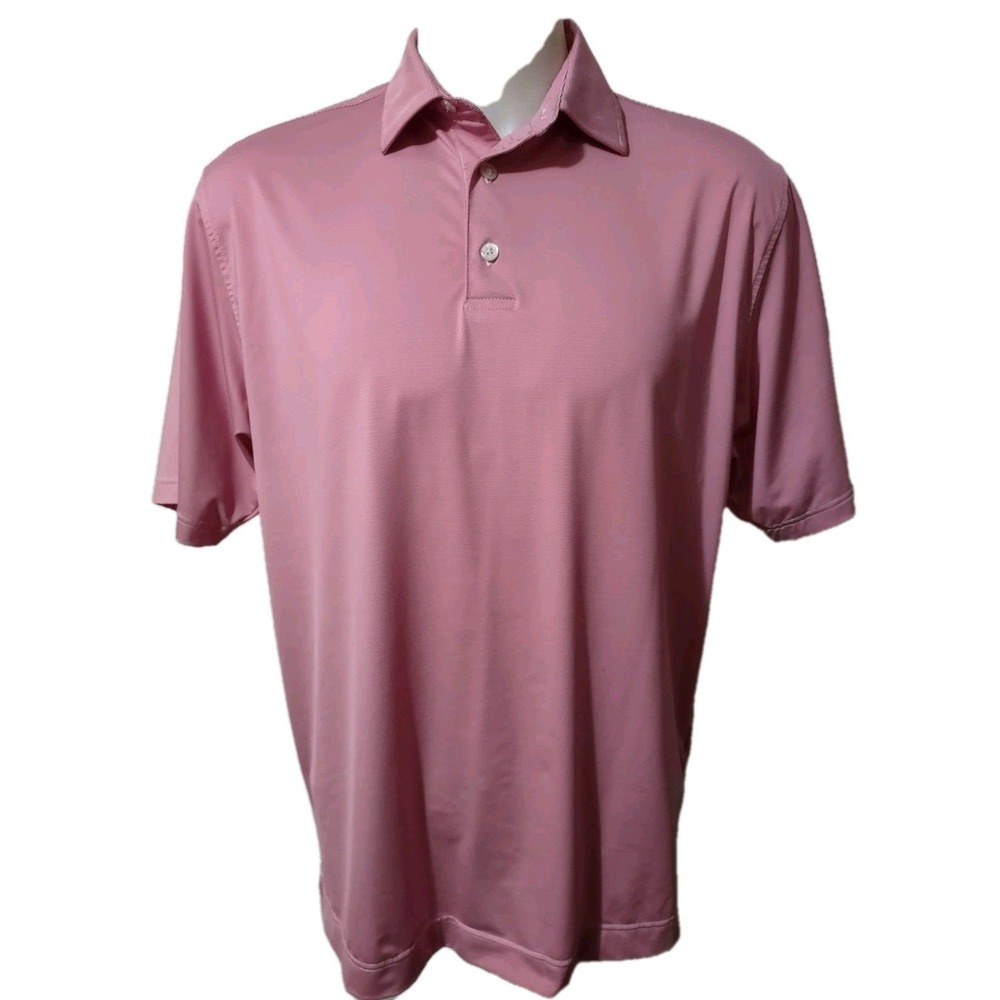 FootJoy Polo Shirt Large Mens Golf Athleisure Pink Stripe Short Sleeve Norm Core